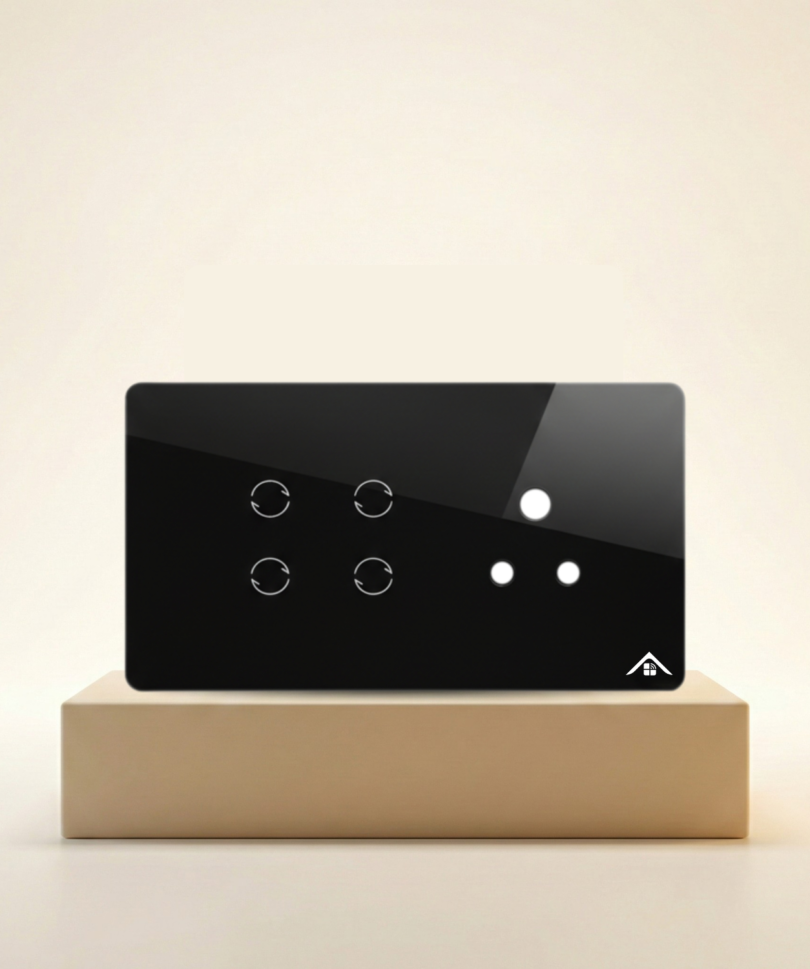 4 Switch Touch Panel with 1 Socket