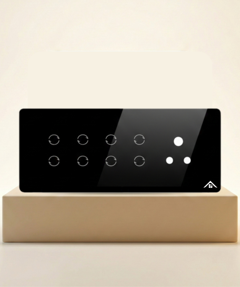 8 Switch Touch Panel with 1 Socket